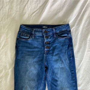 Old Navy High Rise Button Fly Dark Wash Skinny Jeans (Size 2)
